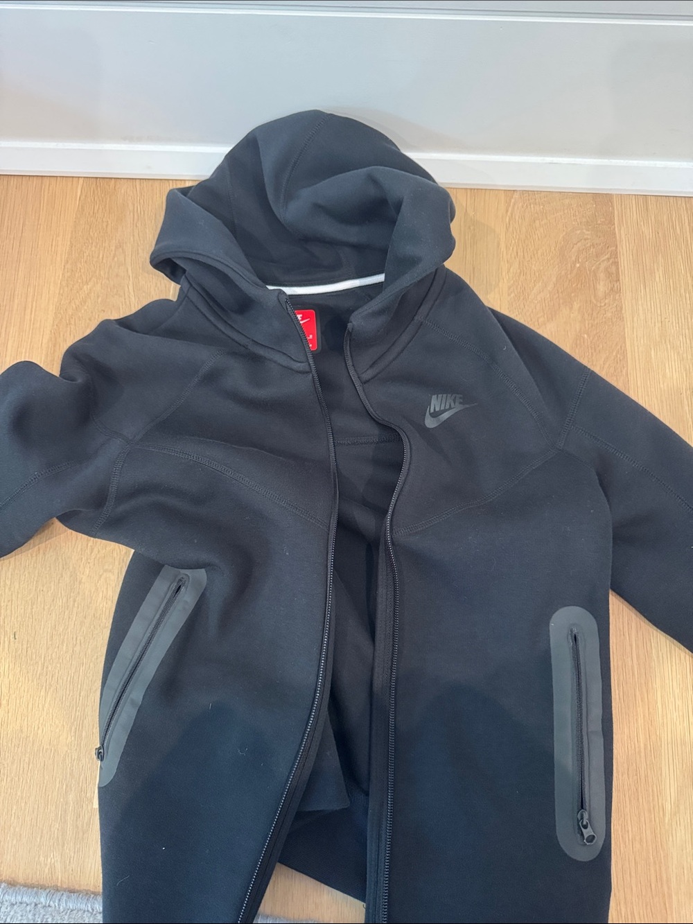 Nike Black Kids' Hooded Zip Puffer Jacket